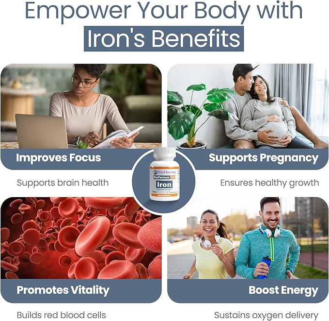 Polysaccharide Iron Complex 150mg for Anemia Support 100 caps thumbnail 2