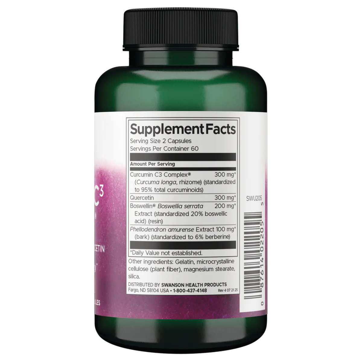 Swanson Vitamins Curcumin C3 Complex with Boswellia and Quercetin 120 Caps thumbnail 3