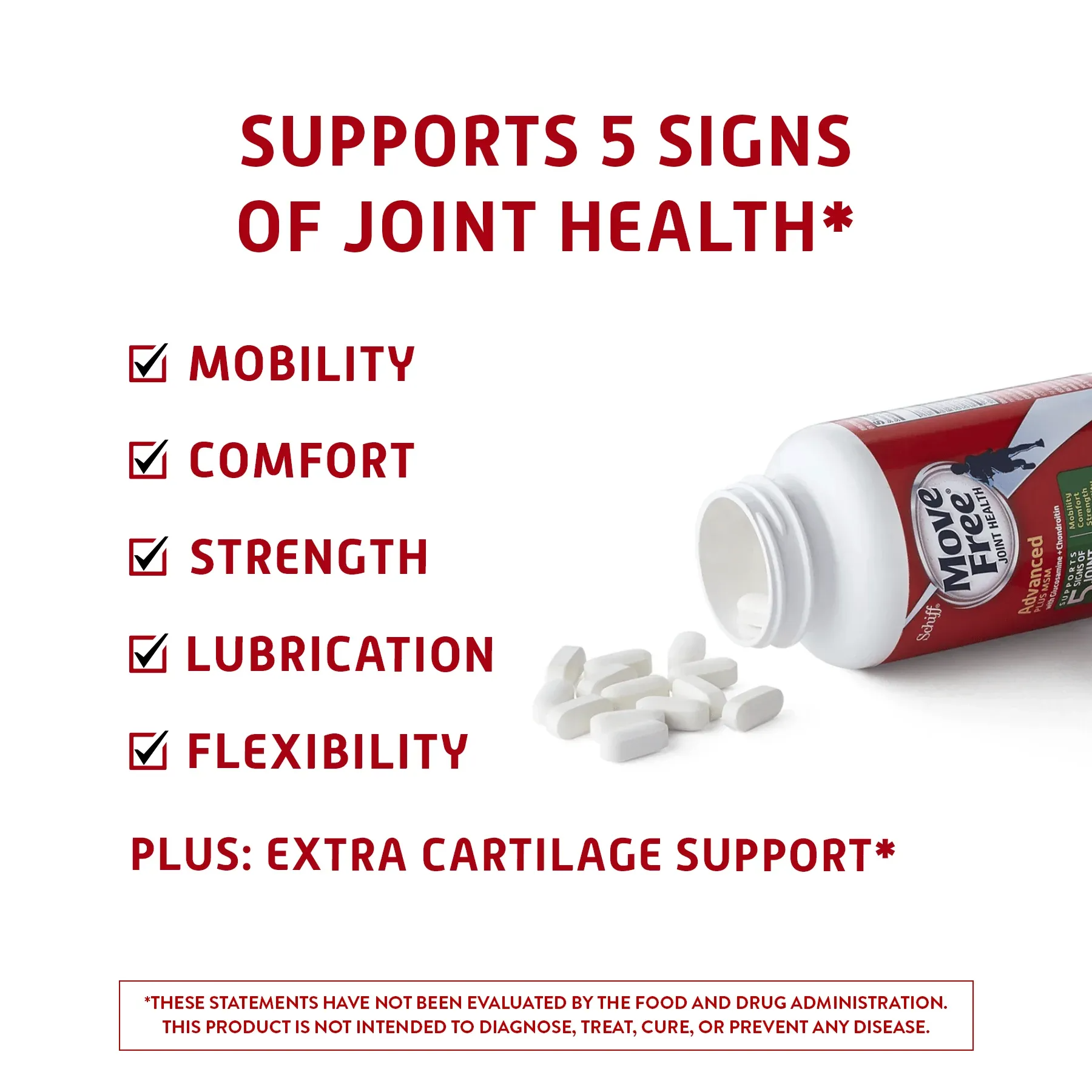 Move Free Advanced Joint Support, Glucosamine, Chondroitin + Msm 120 Tablets thumbnail 4
