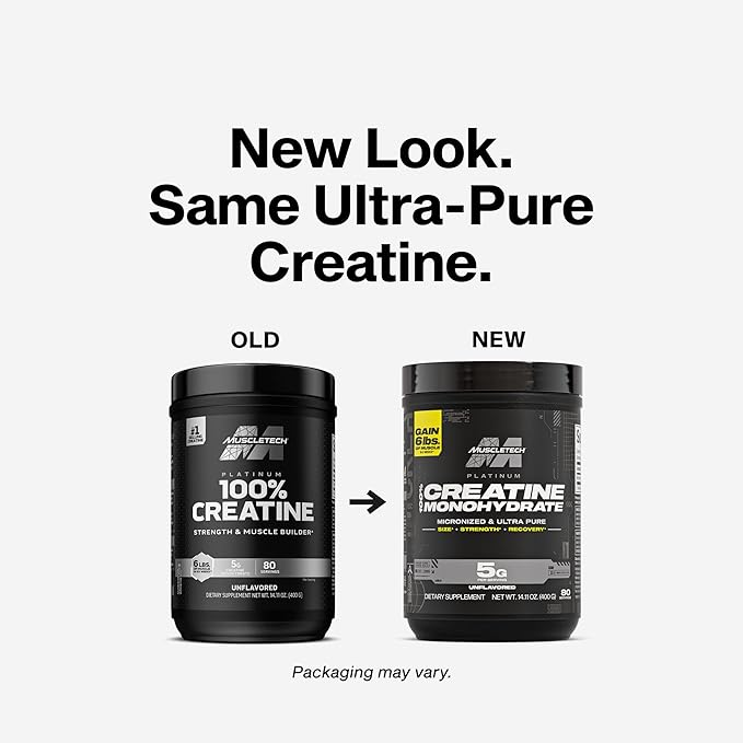 Muscle Tech Creatine Monohydrate Powder, Platinum Pure (80 Servings) Unflavored Micronized Creatine for Men & Women thumbnail 4
