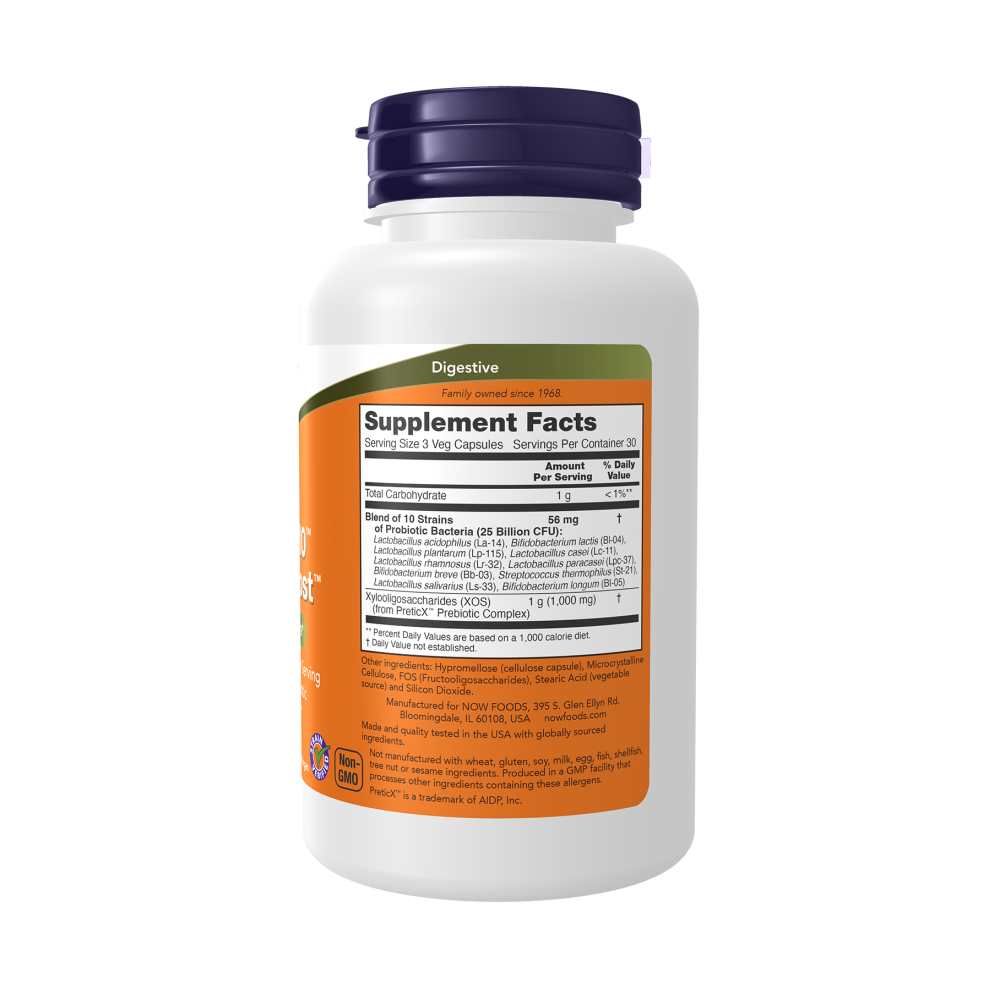 Now Foods Probiotic-10 &amp; Bifido Boost – With PreticX XOS Prebiotic – 90 Capsules thumbnail 2