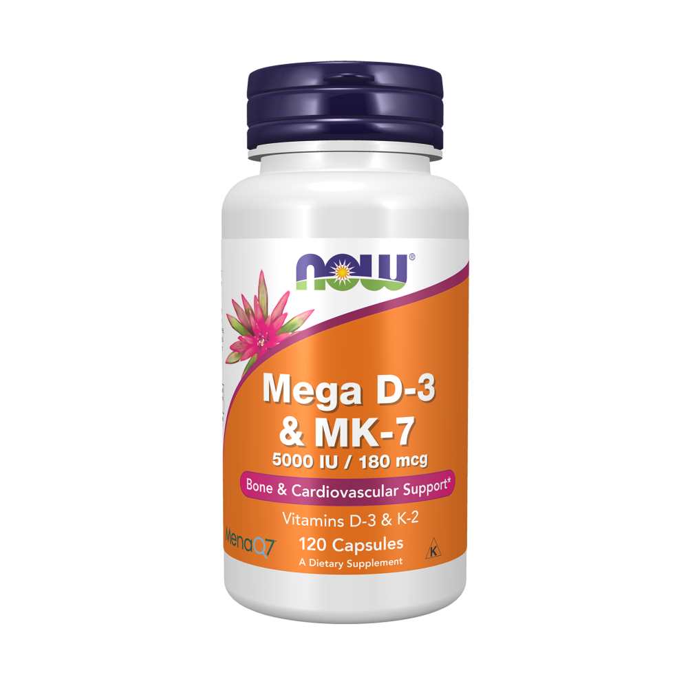Now Foods Mega D-3 &amp; Mk-7 – 5000 Iu Vitamin D3 + 180 Mcg Mk7 – 60 Capsules thumbnail 3