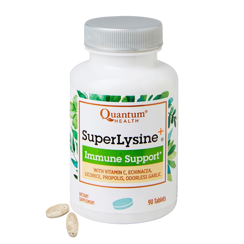 Quantum Health Super Lysine Immune Support with Vitamin C, Echinacea, Licorice, Propolis &amp; Odorless Garlic, 180 Tablets thumbnail 2