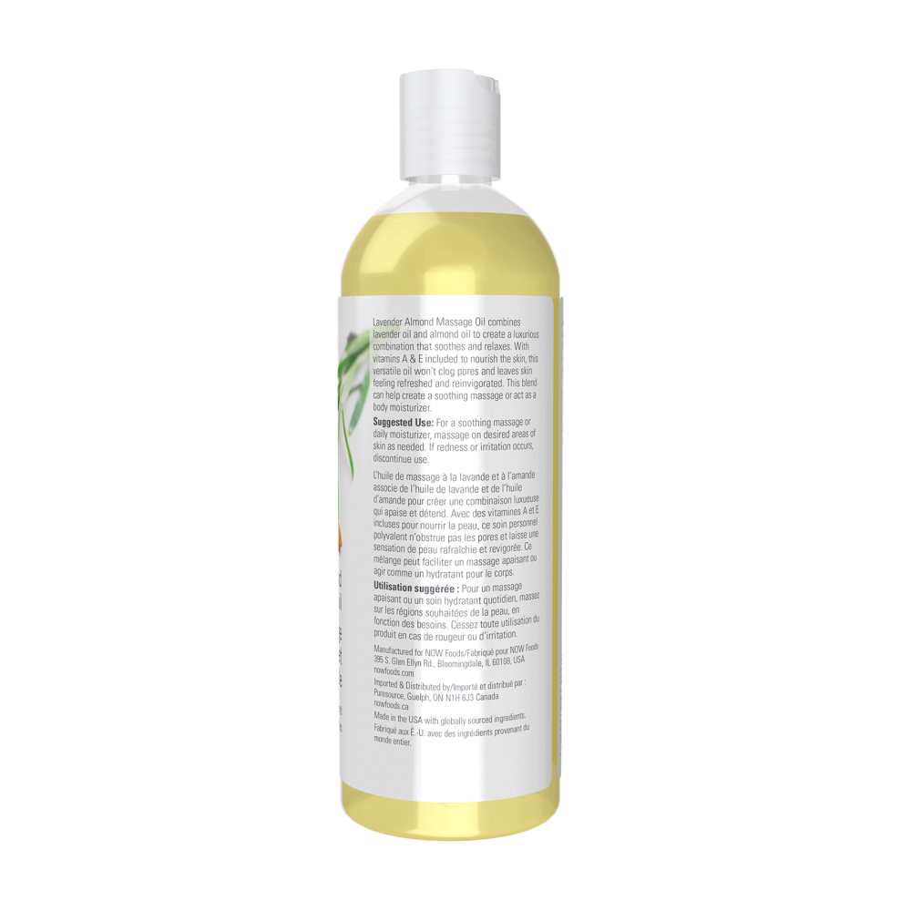 Now Foods Lavender Almond Massage Oil – Calming Aromatherapy Blend – Body &amp; Massage Oil – 473 M L thumbnail 2