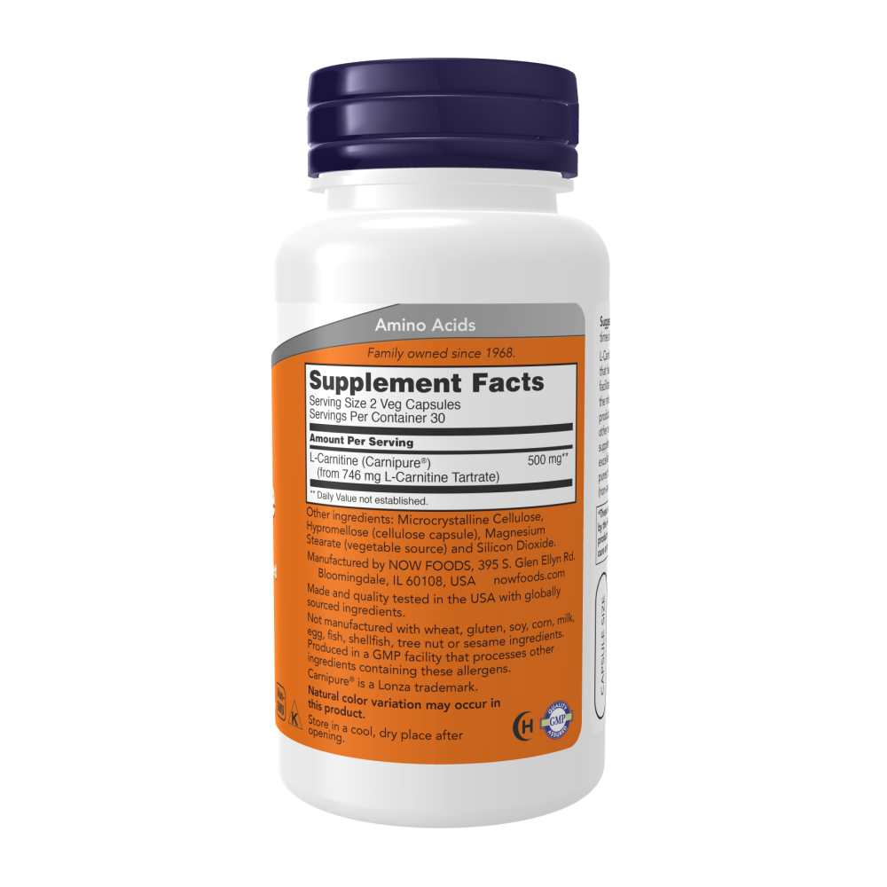 Now Foods L-Carnitine – 250 Mg Cellular Energy &amp; Fat Transport Formula – 60 Vegan Capsules thumbnail 2