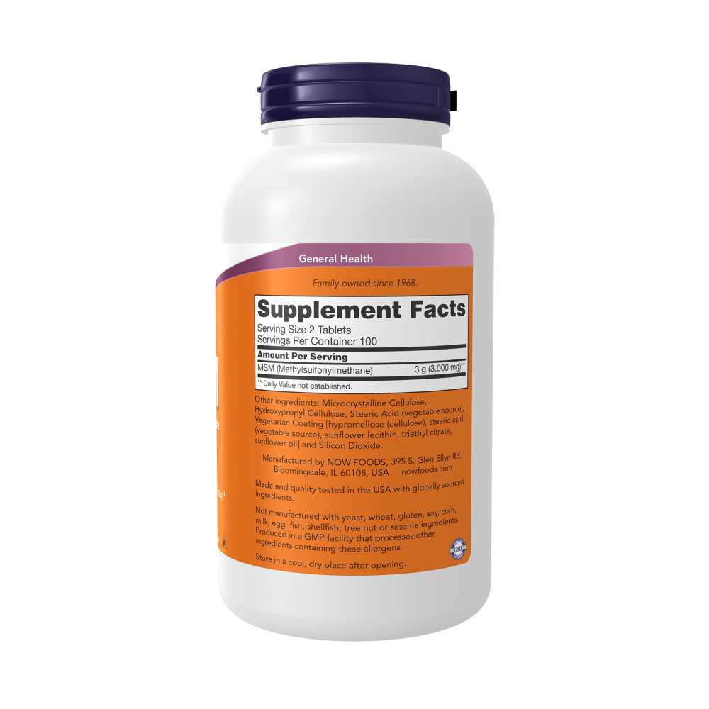 Now Foods MSM – High Potency 1500mg for Joint Comfort &amp; Flexibility | 200 Vegan Tablets thumbnail 2