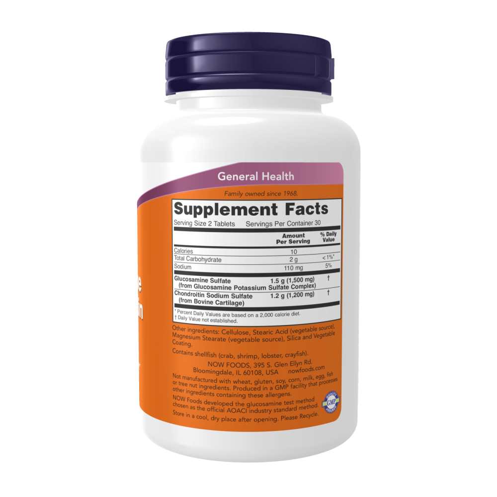 Now Foods Extra Strength Glucosamine &amp; Chondroitin – 60 Tablets thumbnail 2