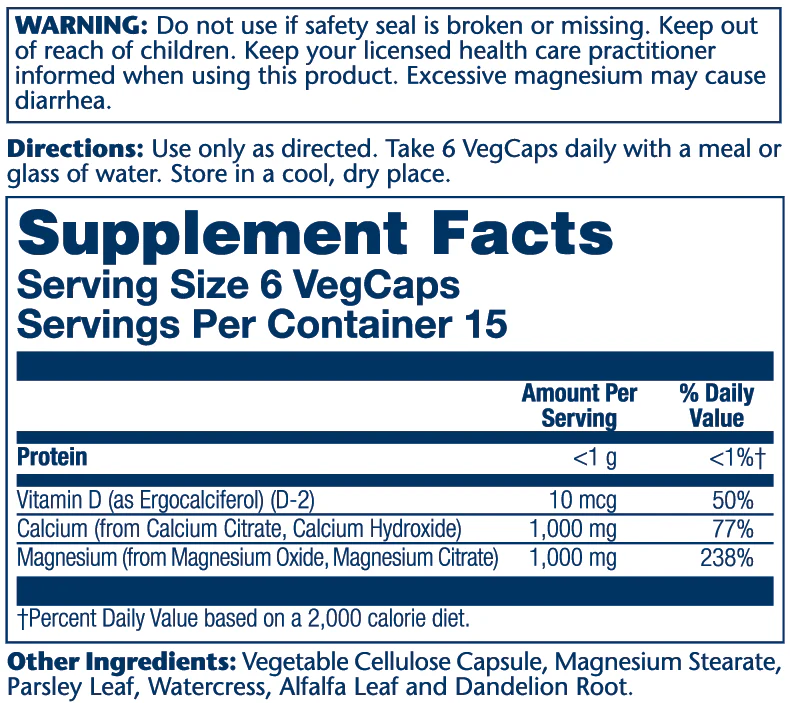Solaray Calcium &amp; Magnesium Citrate with Vitamin D-2, 1:1 90 Caps thumbnail 2
