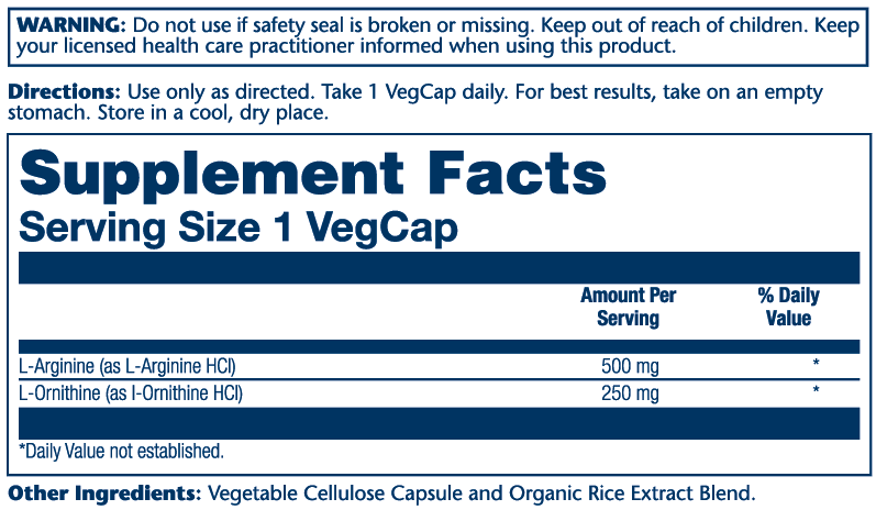 Solaray L-Arginine &amp; L-Ornithine, 750mg 50 Caps thumbnail 2