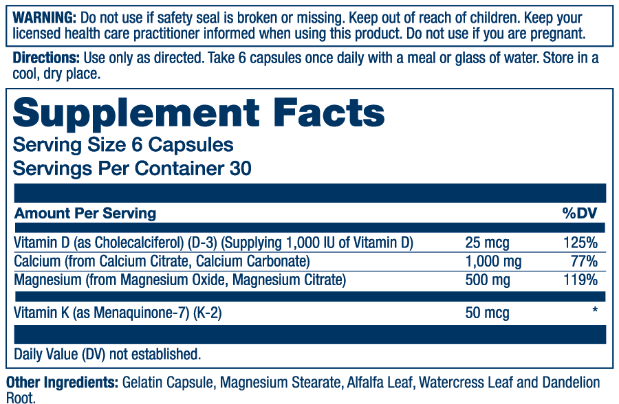 Solaray Cal-Mag Citrate W/d-3 &amp; K-2, 2:1 Ratio 180 Caps thumbnail 2