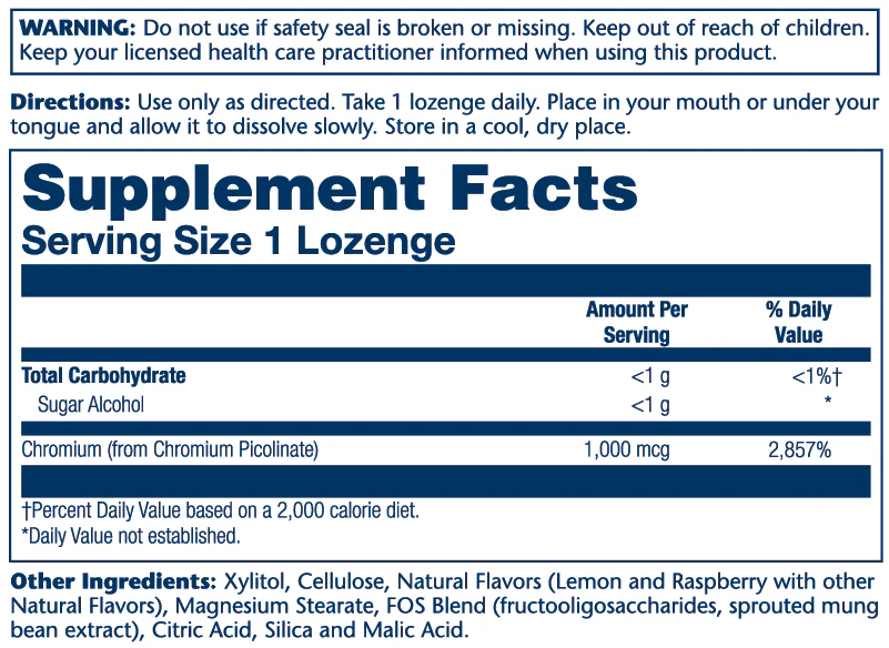 Solaray Chromium Picolinate 1000mcg 100 Lozenges thumbnail 2