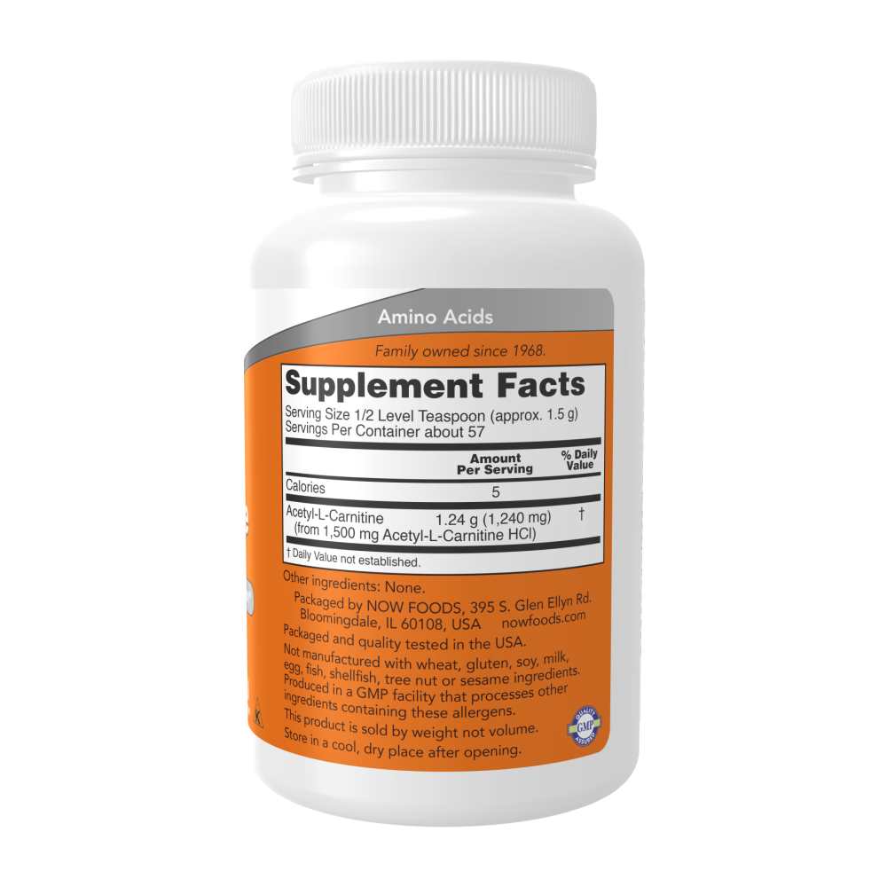 Now Foods Acetyl-L-Carnitine Pure Powder – Brain &amp; Nerve Support – 85g thumbnail 2