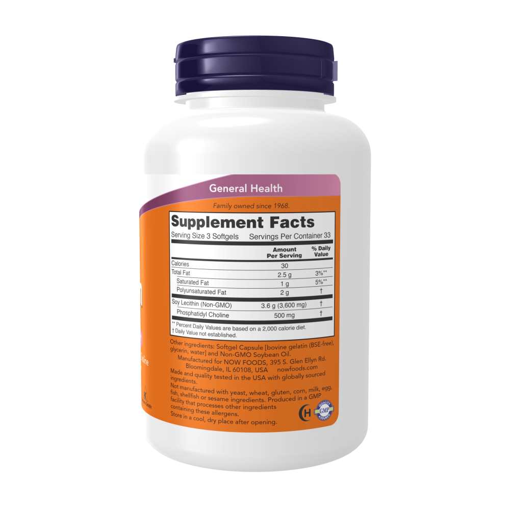 Now Foods Non-Gmo Lecithin – 1200mg Brain &amp; Nerve Function Supplement | 100 Softgels thumbnail 4