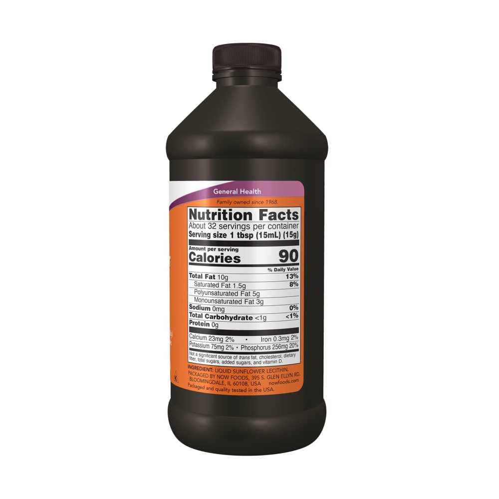 Now Foods Sunflower Lecithin Liquid – Soy-Free Brain &amp; Nerve Support | 473 M L Phospholipid Supplement thumbnail 2