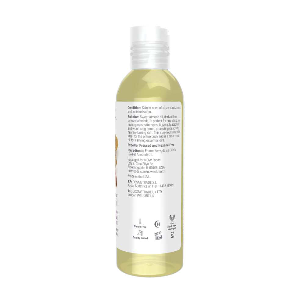 Now Foods Sweet Almond Oil – 100% Pure &amp; Nourishing – Moisturizing Oil for Skin &amp; Hair – 118 M L thumbnail 2