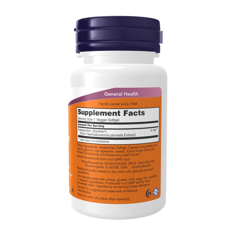 Now Foods Astaxanthin 4 Mg – Eye Health &amp; Immune Support Antioxidant – 60 Veggie Softgels thumbnail 2