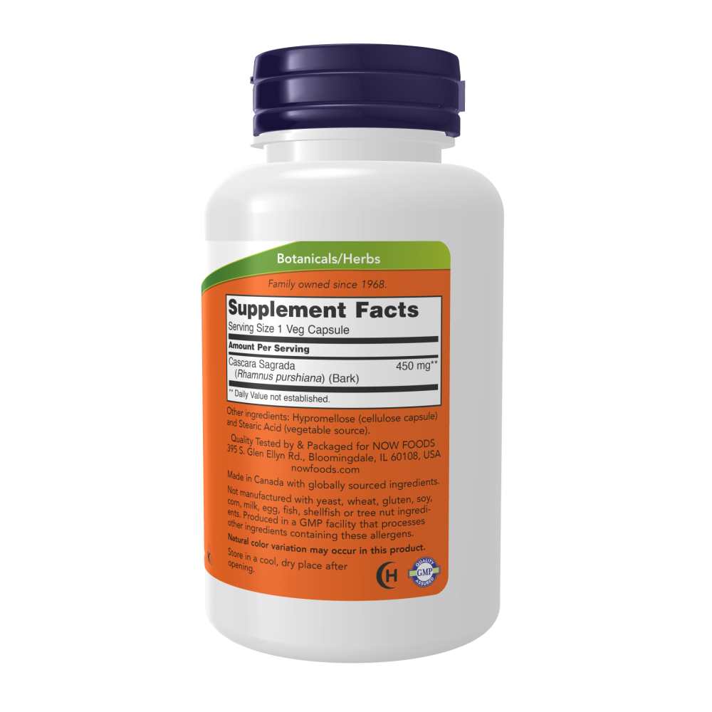Now Foods Cascara Sagrada 450 Mg – Herbal Bowel Support &amp; Regularity – 100 Veg Capsules thumbnail 3