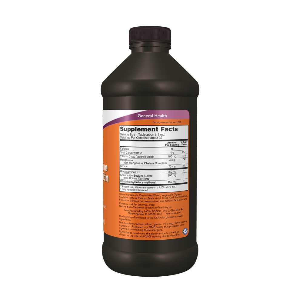 Now Foods Liquid Glucosamine &amp; Chondroitin with Msm – Joint Health – 16 Fl Oz thumbnail 2