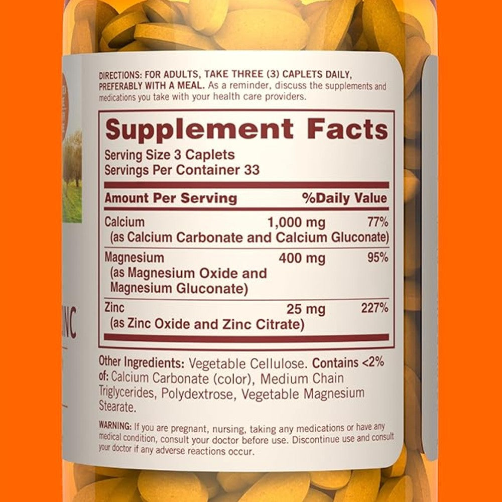 Sundown Non-GMO Calcium Magnesium &amp; Zinc 100 Caplets thumbnail 2