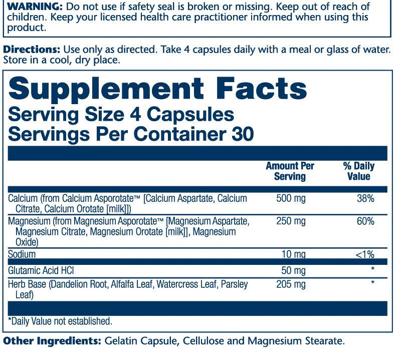 Solaray Calcium &amp; Magnesium Asporotate 120 Caps thumbnail 2
