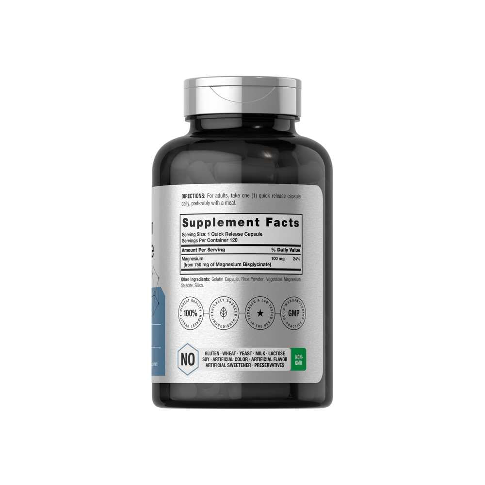 Horbäach Magnesium Bisglycinate 750mg | 120 Capsules thumbnail 2