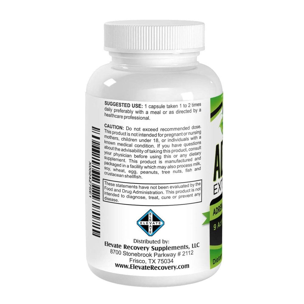 AdrenaVital Stress Relief &amp; Vitality Complex - 9 Herbal Adaptogen Extracts, 60 Capsules thumbnail 3