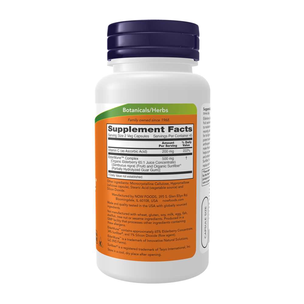 Now Foods Elder Mune – Elderberry &amp; Vitamin C Immune Support – 90 Veg Capsules thumbnail 2