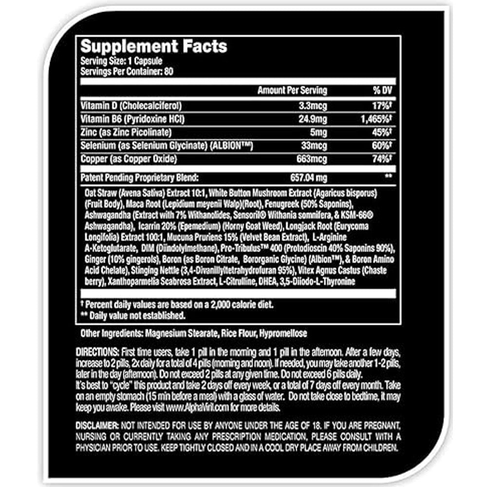 HFL AlphaViril - Doctor-Endorsed Hormonal Balance Support - 80 Capsules - Dietary Supplement for Healthy &amp; Youthful Vitality thumbnail 2
