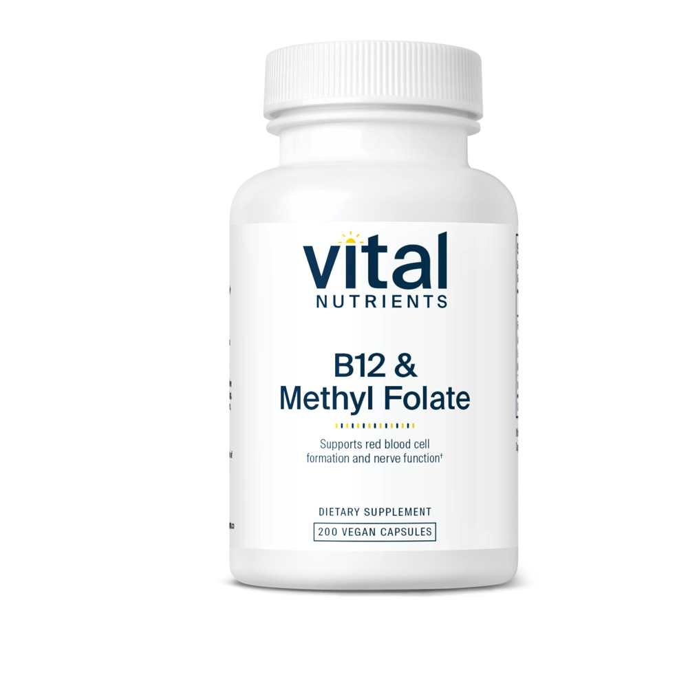 Vital Nutrients B12 &amp; Methyl Folate 100 Caps thumbnail 2