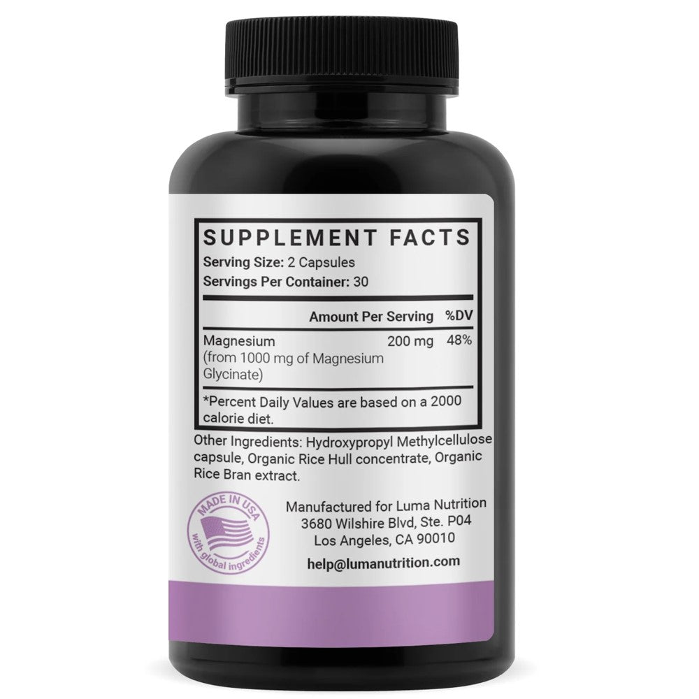 Luma Nutrition Magnesium Glycinate - Supports Sleep &amp; Stress thumbnail 2