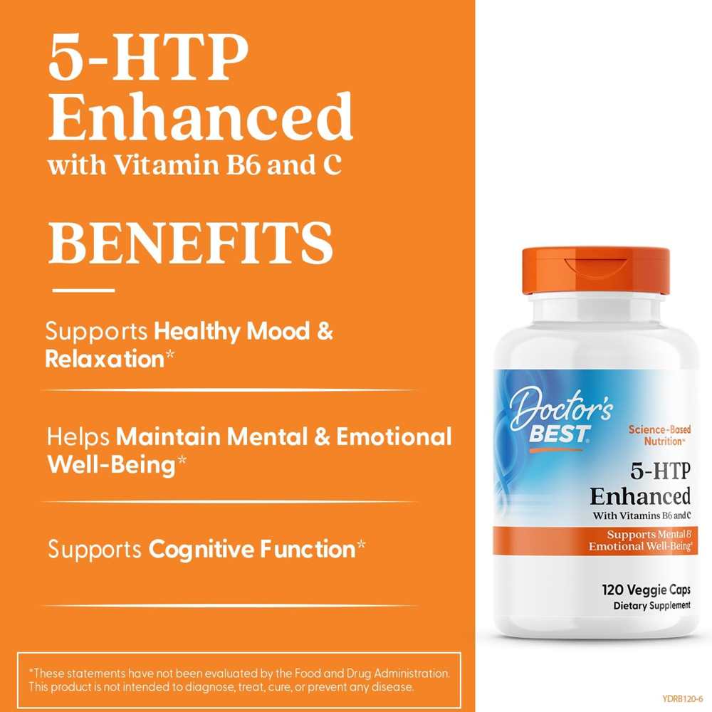Doctor's Best 5-Htp, Enhanced with Vitamins B6 &amp; C, 120 Veggie Caps thumbnail 2