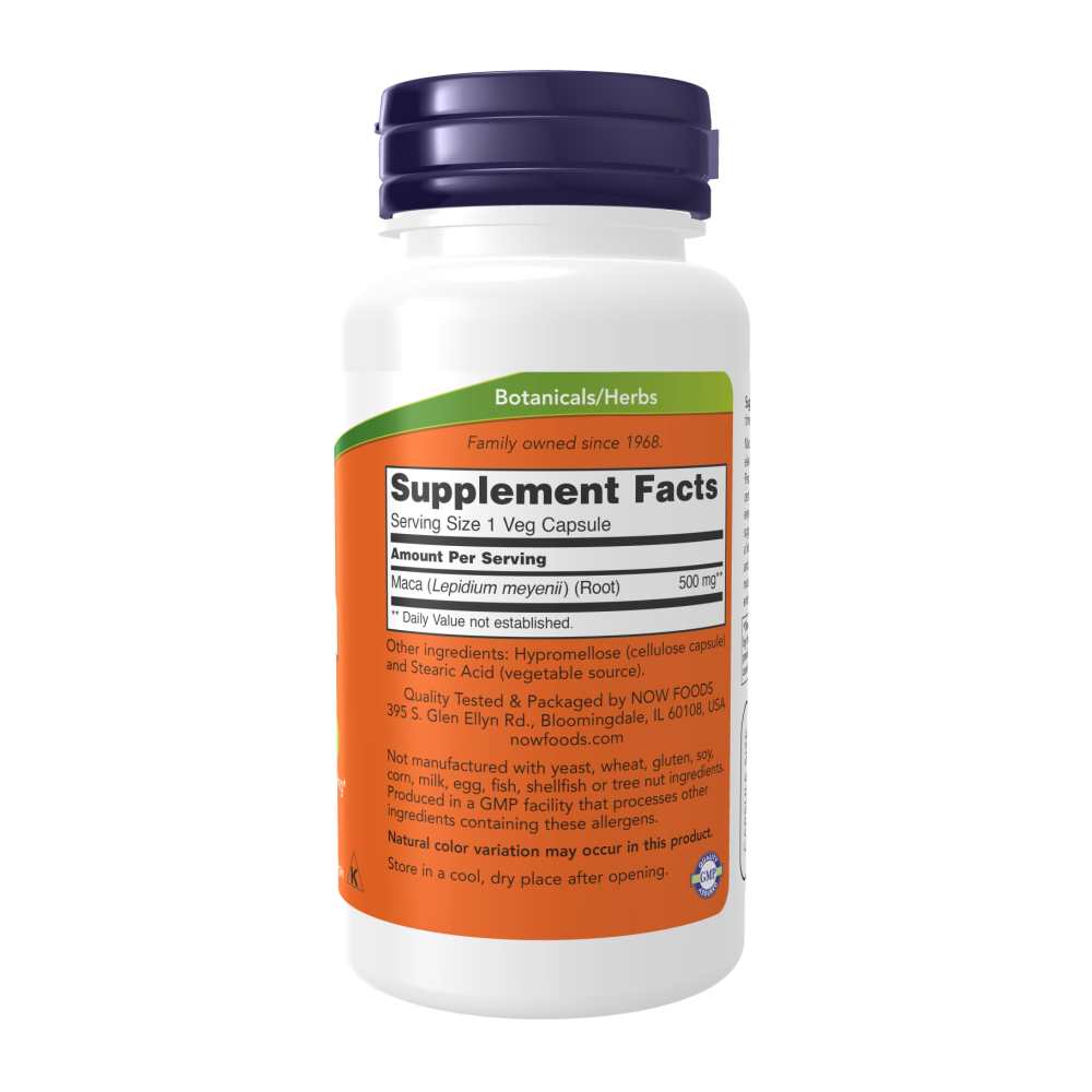 Now Foods Maca 500 Mg – Reproductive Health &amp; Vitality – 100 Veg Capsules thumbnail 3
