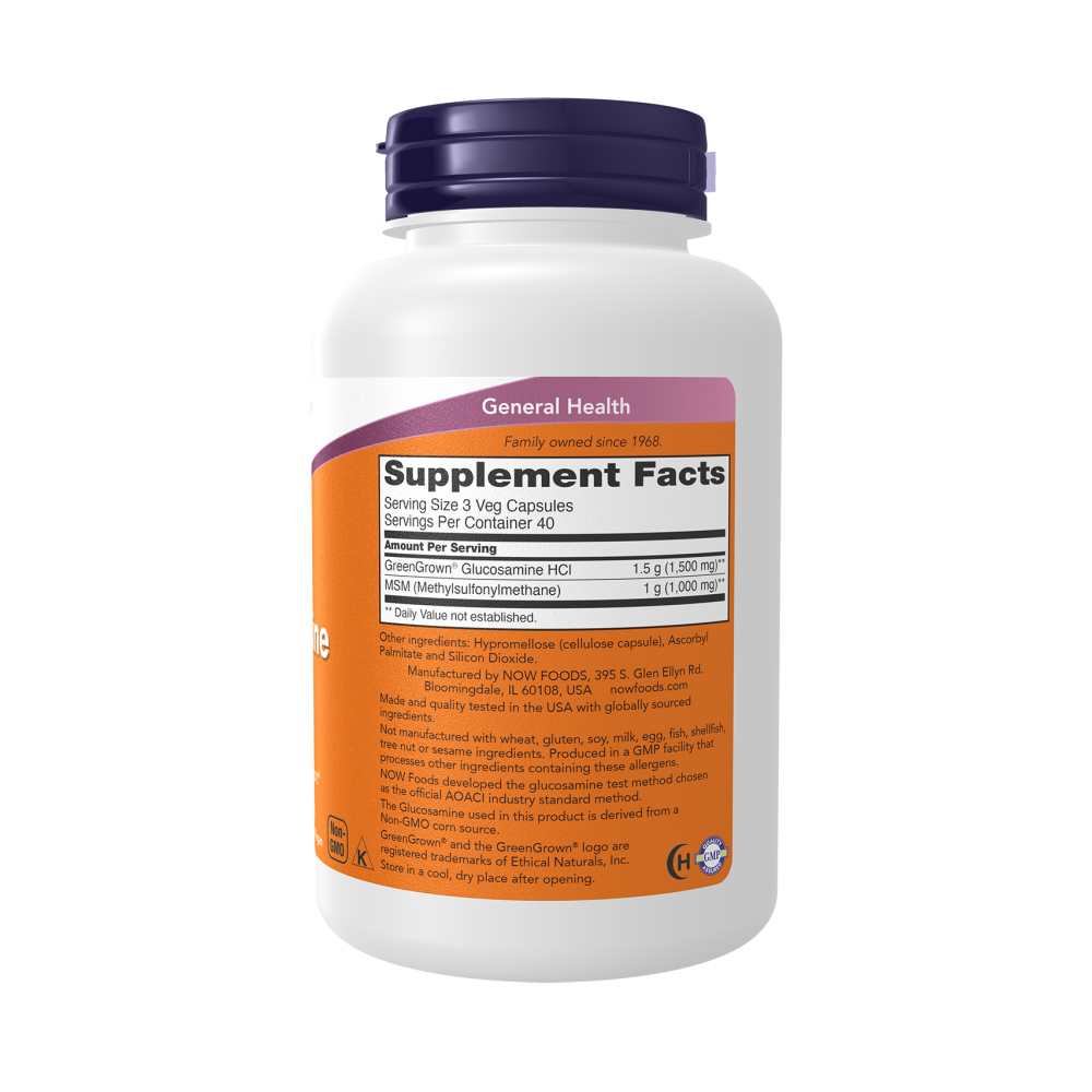 Now Foods Vegetarian Glucosamine &amp; Msm – 120 Veg Capsules thumbnail 3