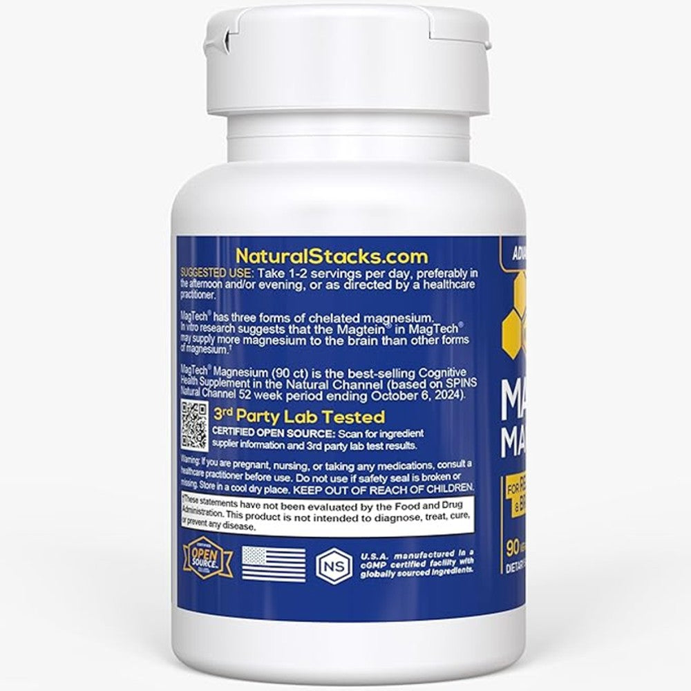 Natural Stacks MagTech Magnesium Capsules – Brain Boost &amp; Relaxation Support thumbnail 2
