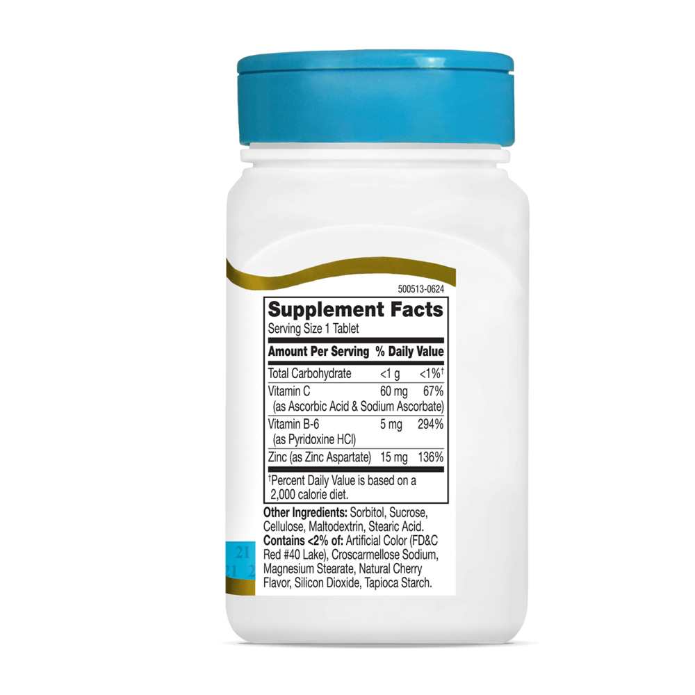 21st Century Zinc Plus Vitamins C &amp; B6 Chewable 90 Tabs thumbnail 2