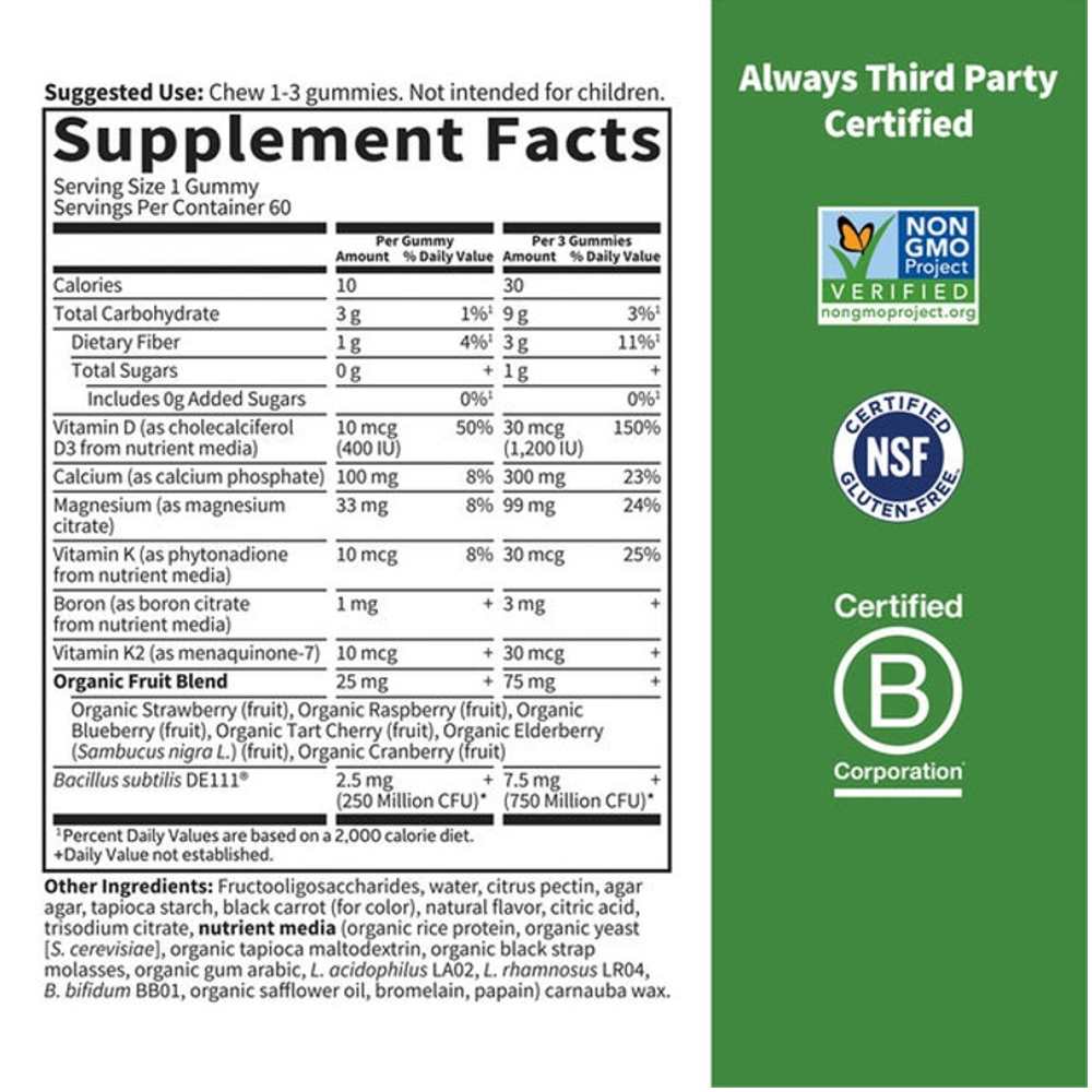 Garden of Life Vitamin Code Calcium &amp; Magnesium 60 Gummies thumbnail 2