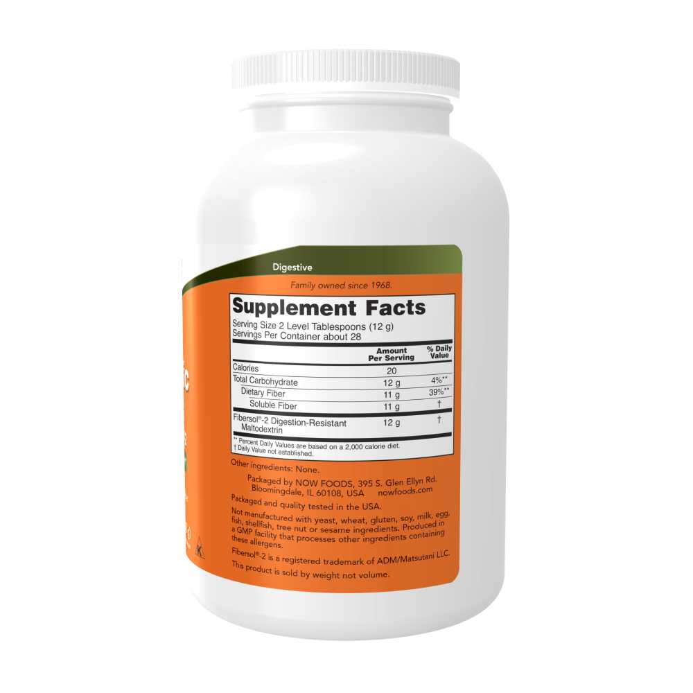 Now Foods Prebiotic Fiber Powder – 340g – Maintains Regularity &amp; Supports Gut Health thumbnail 2