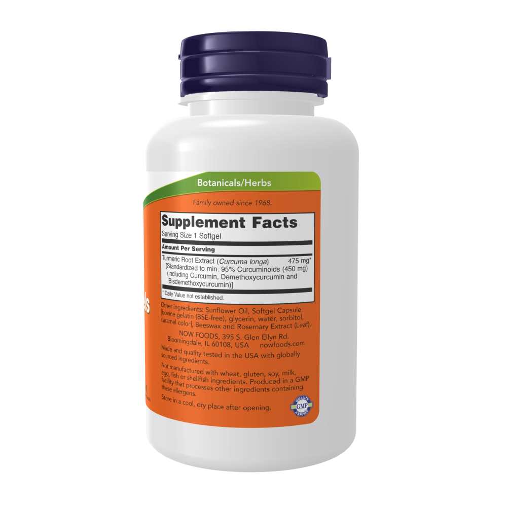 Now Foods Turmeric Curcumin Gels – 95% Curcuminoids Standardized Extract – High Absorption Softgels – 60 Non-Gmo Softgels thumbnail 2