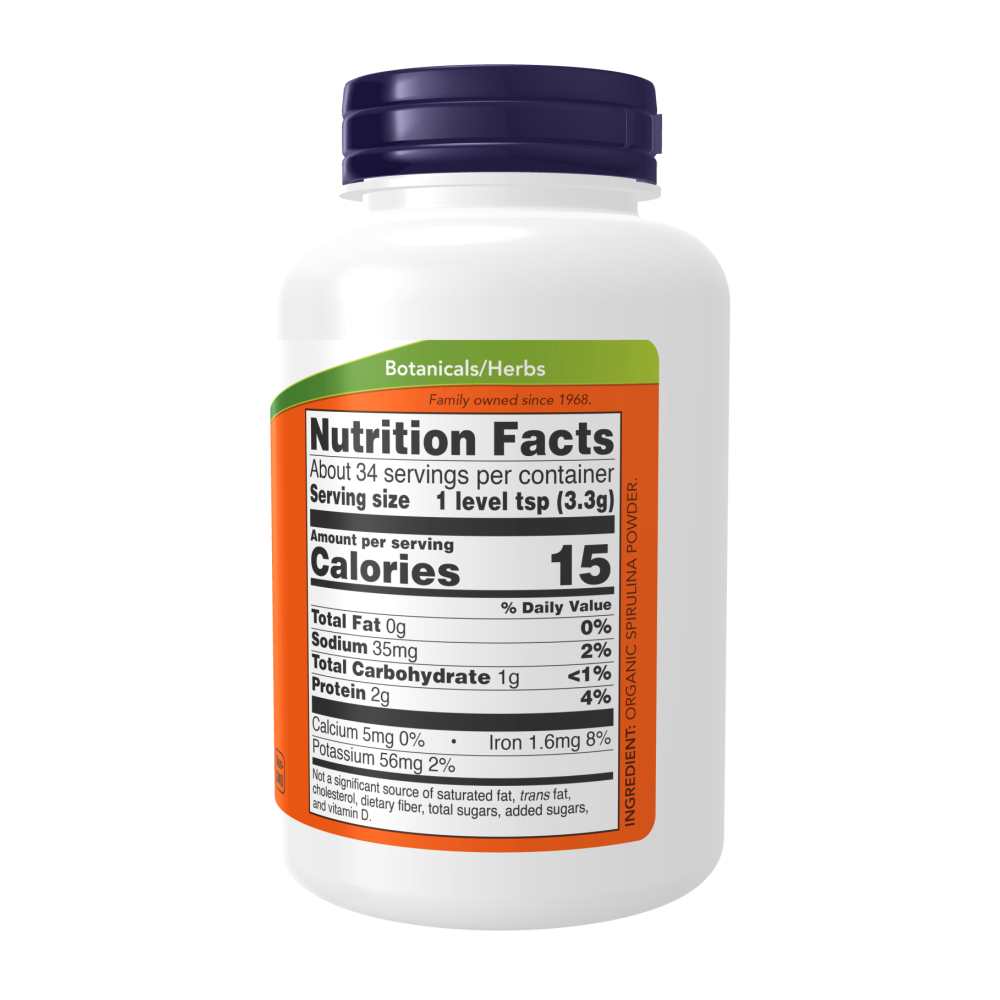 Now Foods Organic Spirulina Powder – Rich in Nutrients &amp; Antioxidants – 113g thumbnail 2