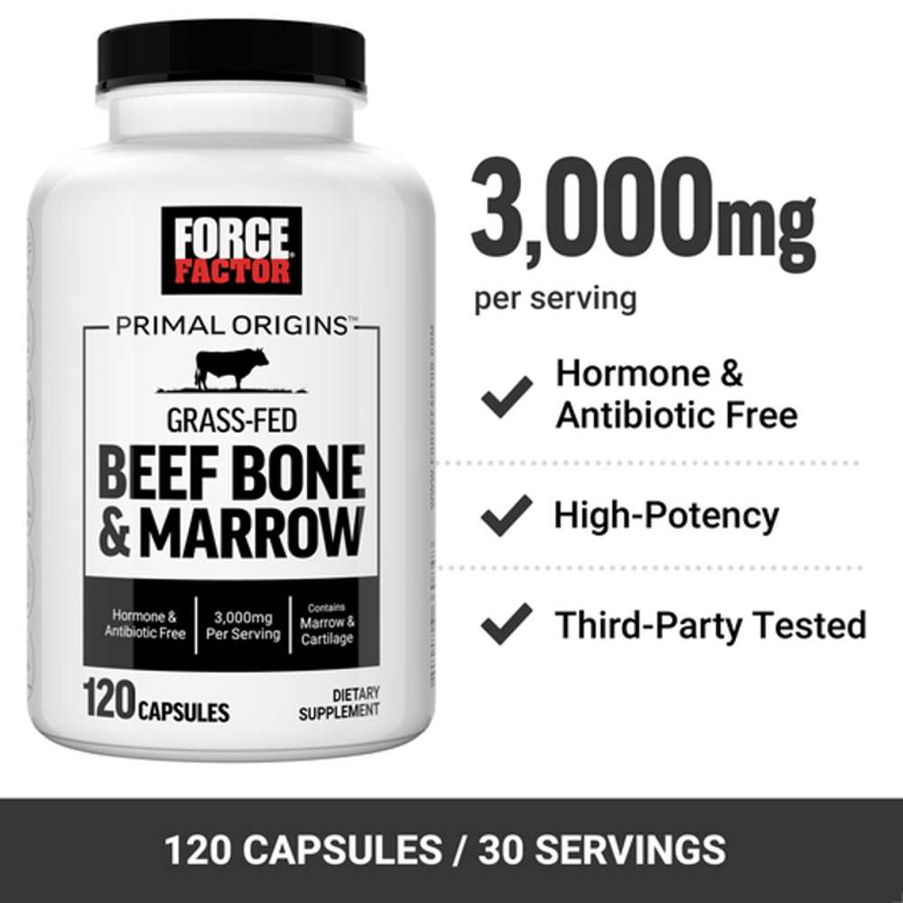 Force Factor Primal Origins Beef Bone &amp; Marrow – 120 Capsules thumbnail 2