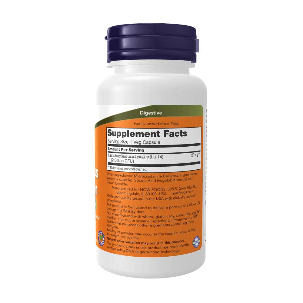 Now Foods Acidophilus Two Billion – Probiotic for Healthy Intestinal Flora – Dairy, Soy &amp; Gluten Free – 100 Veg Capsules thumbnail 2