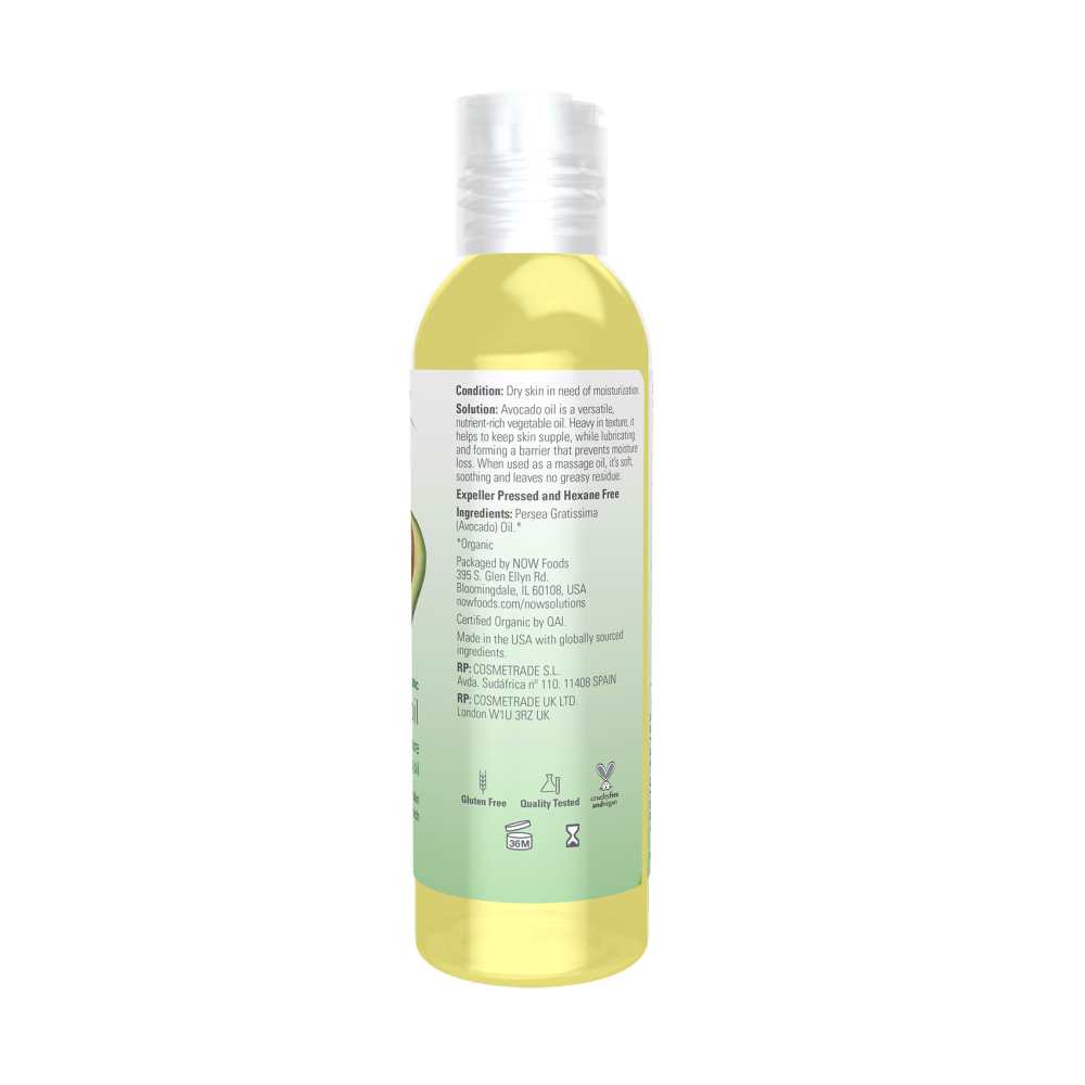 Now Foods Avocado Oil – 100% Pure &amp; Certified Organic – Deep Moisturizing Skin &amp; Hair Oil – 118 M L thumbnail 2