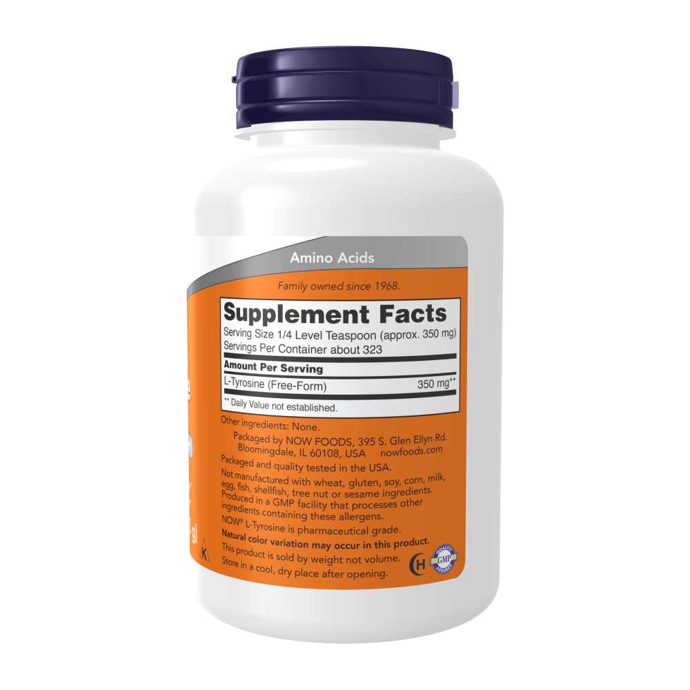 Now Foods L-Tyrosine Pure Powder – 113g – Mental Alertness &amp; Neurotransmitter Support thumbnail 2