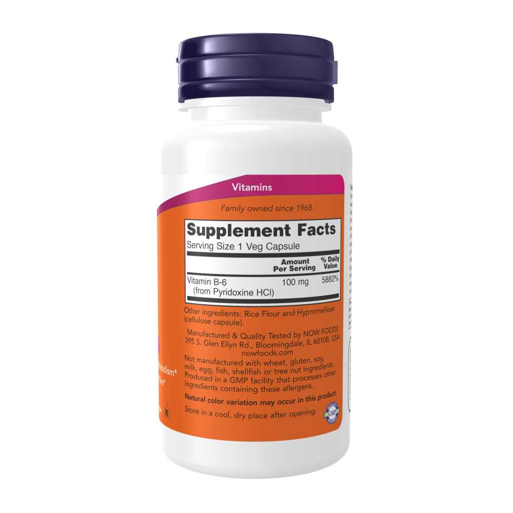 Now Foods B-6 – 100 Mg – Supports Homocysteine &amp; Heart Health – 100 Veg Capsules thumbnail 2