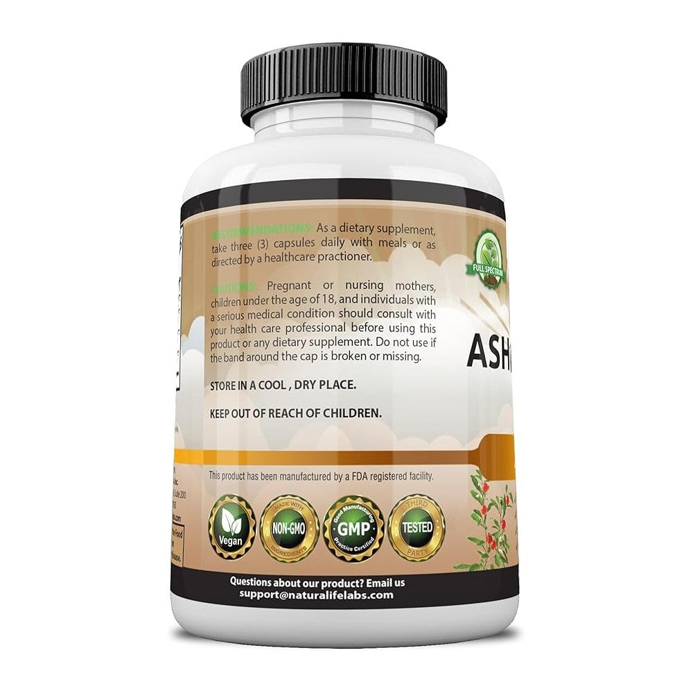 Naturalife Labs Ashwagandha 2100mg with Black Pepper - Stress Relief &amp; Mood Enhancer thumbnail 2