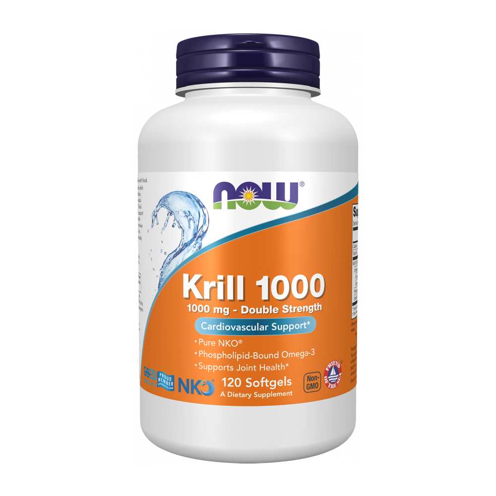 Now Foods Krill 1000mg – Double Strength Omega-3 for Heart &amp; Joint Health – 60 Softgels thumbnail 2