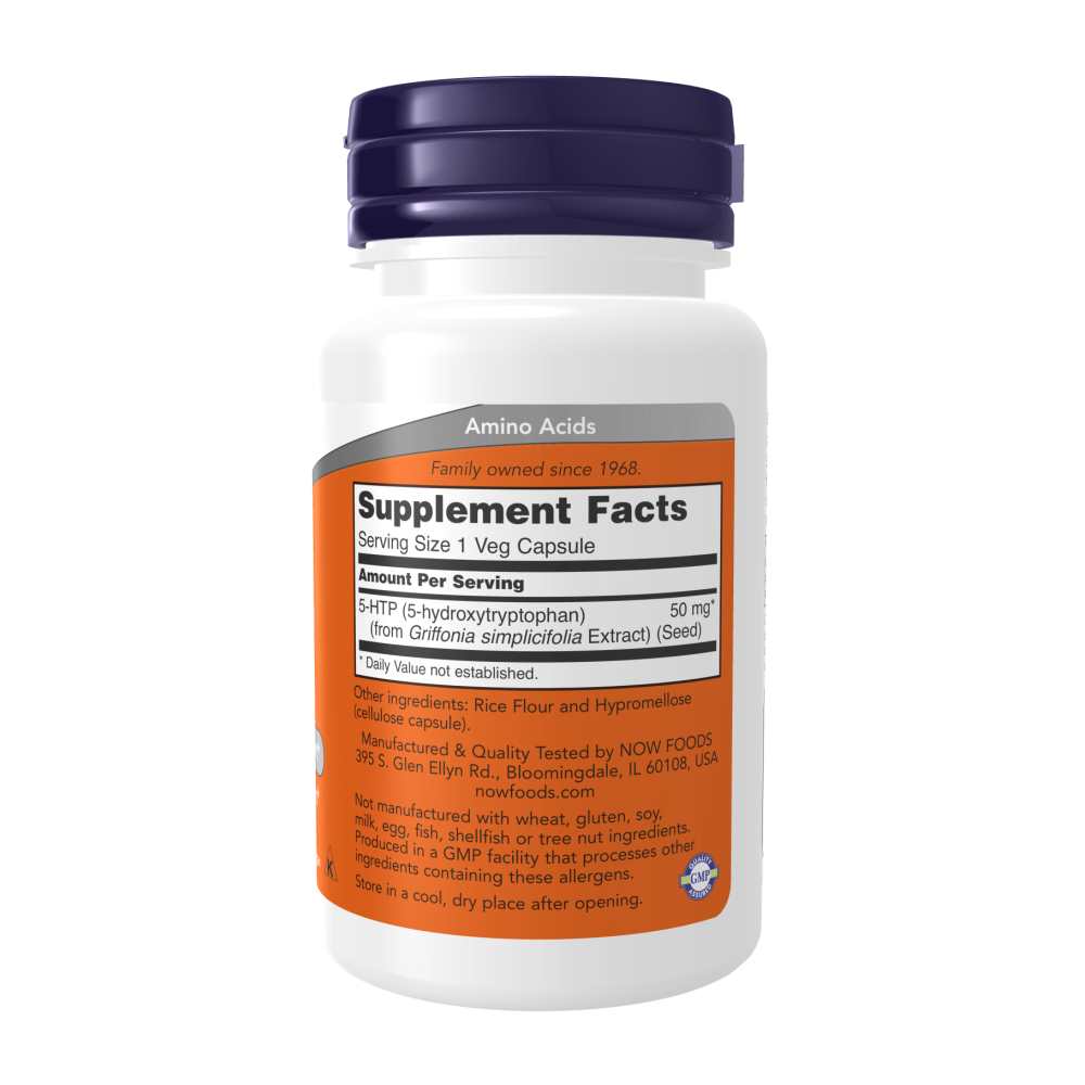 Now Foods 5-Htp 50 Mg – Mood &amp; Neurotransmitter Support Supplement – 30 Veg Capsules thumbnail 2
