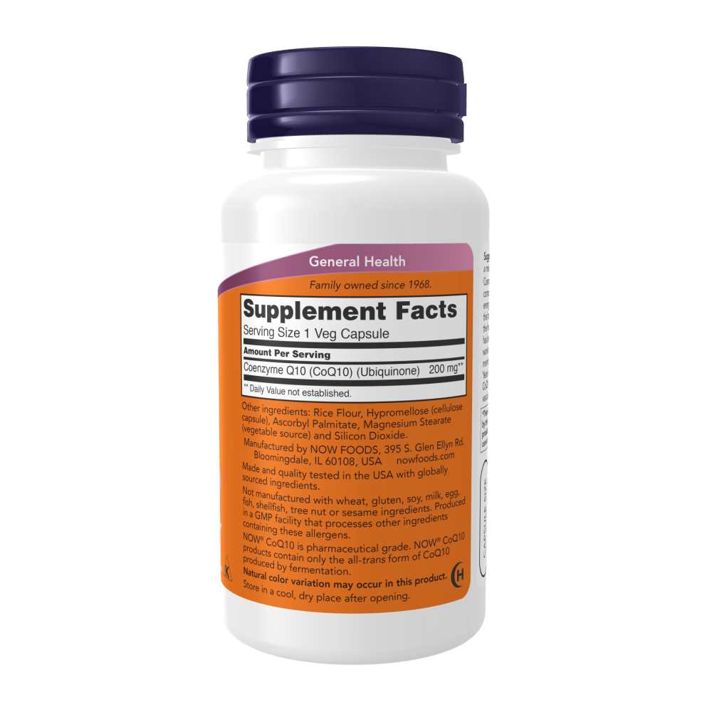 Now Foods Co Q10 200 Mg – Cardiovascular &amp; Heart Health – 60 Veg Capsules thumbnail 2