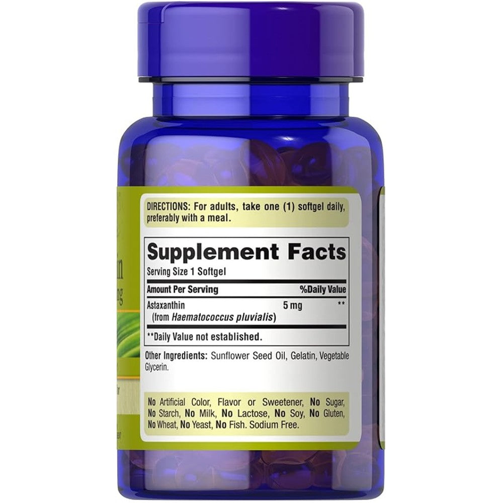 Puritan's Pride Astaxanthin 5mg - Antioxidant &amp; Skin Aging Support thumbnail 3