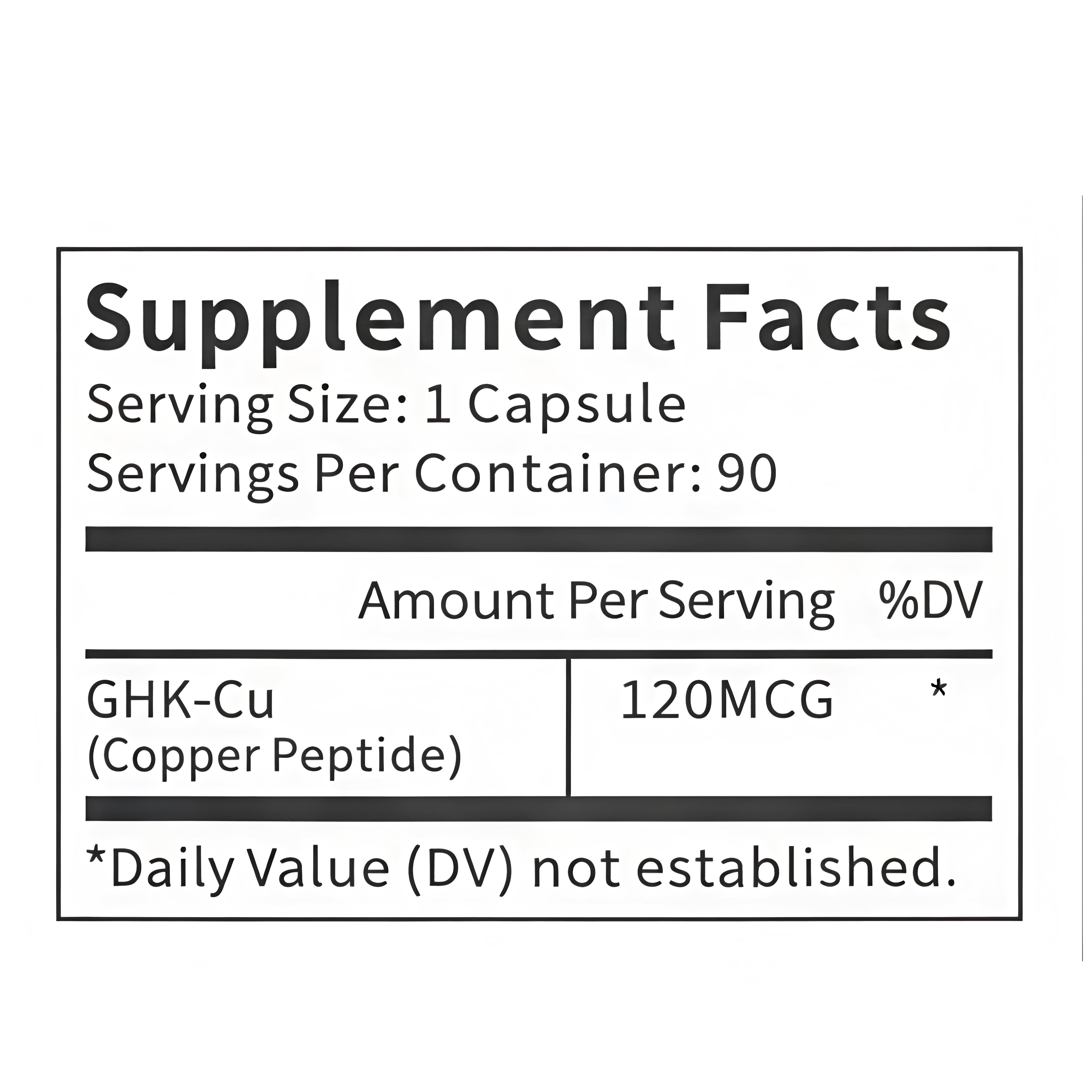 QUBIT GHK-Cu Copper Peptide Supplement for Skin &amp; Hair, Easy 90 Capsules thumbnail 2